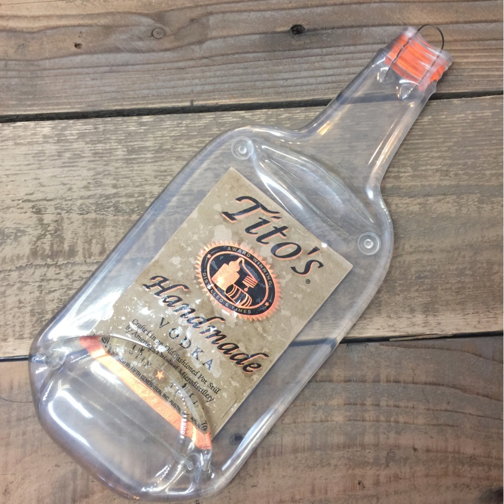 Tito's Vodka Handmade Melted Bottle Serving Tray - Great one Kind Gifts